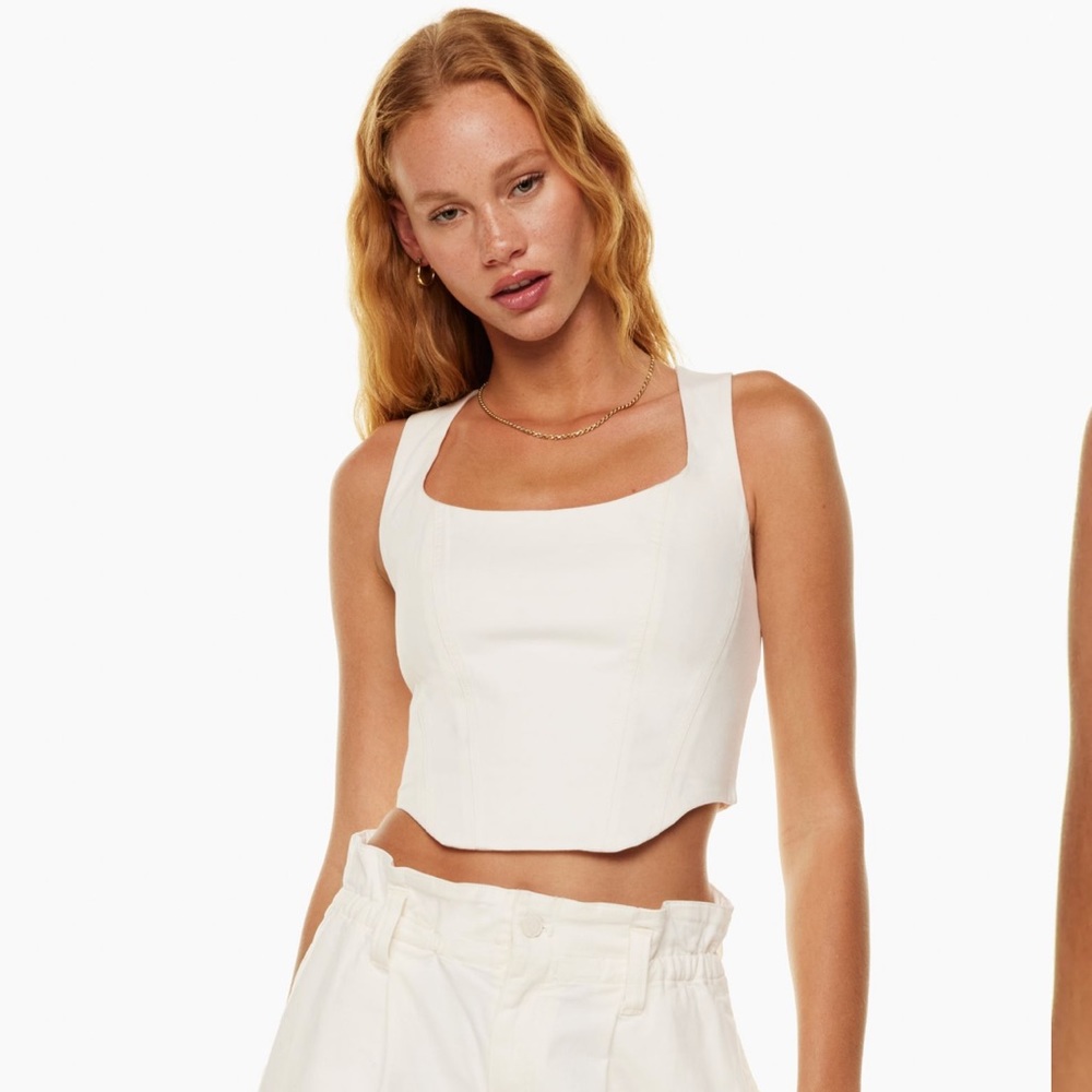 Satin cream corset top Sunday best size medium Aritzia